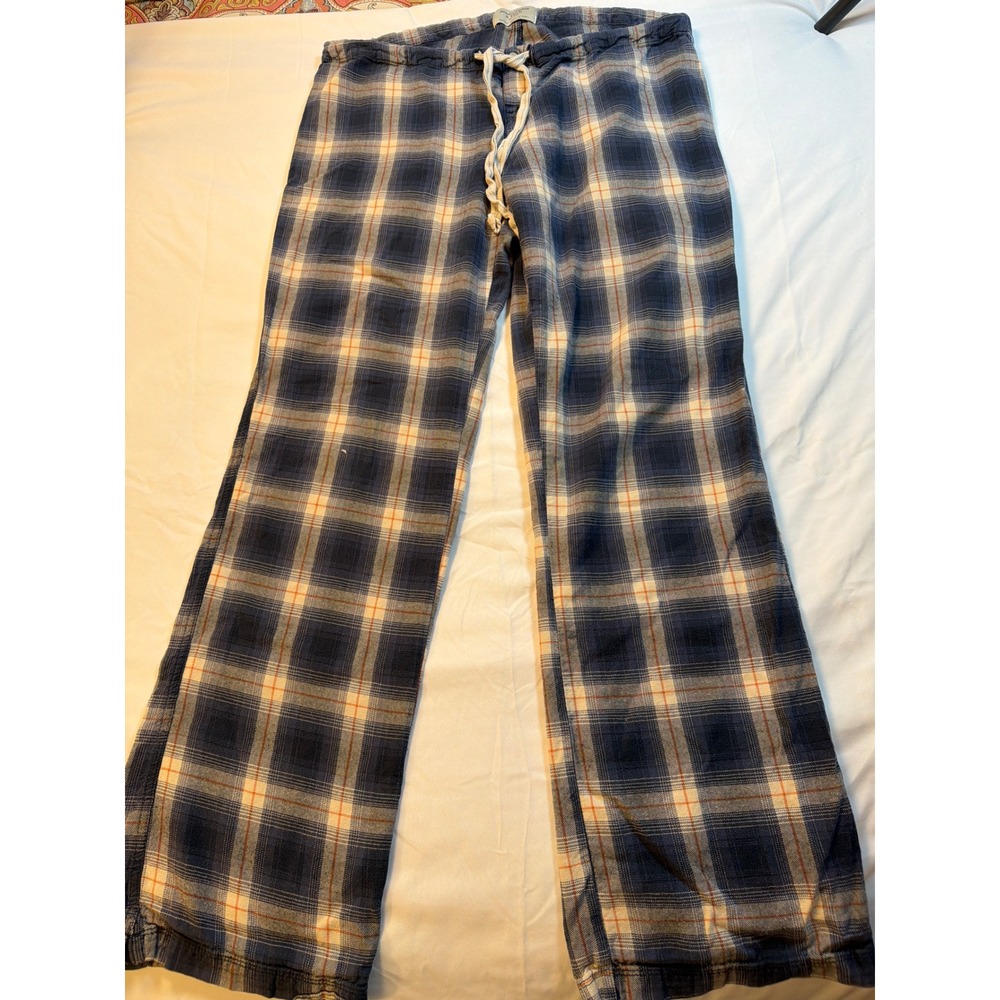 Abercrombie & Fitch Blue Orange Plaid Flannel Pajama Pants Medium Lounge